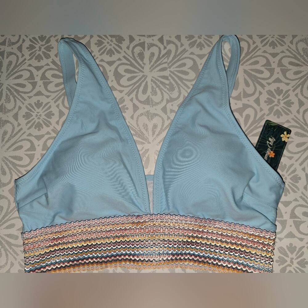 NWT Swim Top- Blue & Rainbow Zigzag – Size Large (Blooming Jelly) - Picture 5 of 12